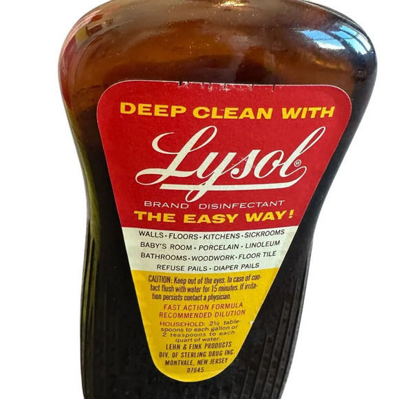 Lysol Disinfectant Cleaner Concentrated Vintage Glass Bottle Collectible w/ Box - Picture 6 of 9